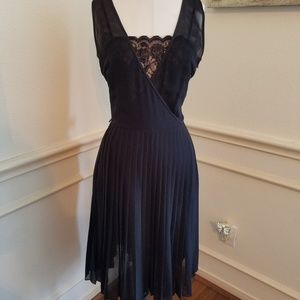 LOFT Dresses - Black sheer dress with pleats LOFT Dresses - Black sheer dress with pleats